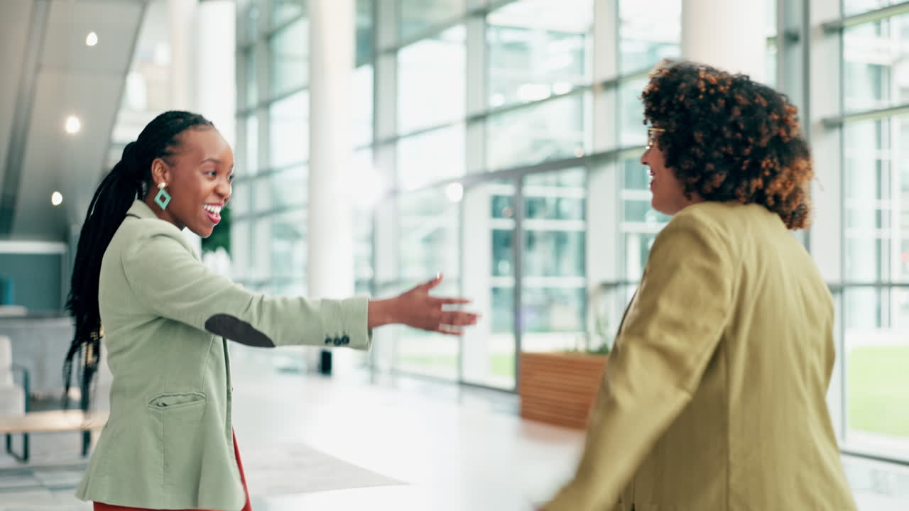 Happy business women, dancing