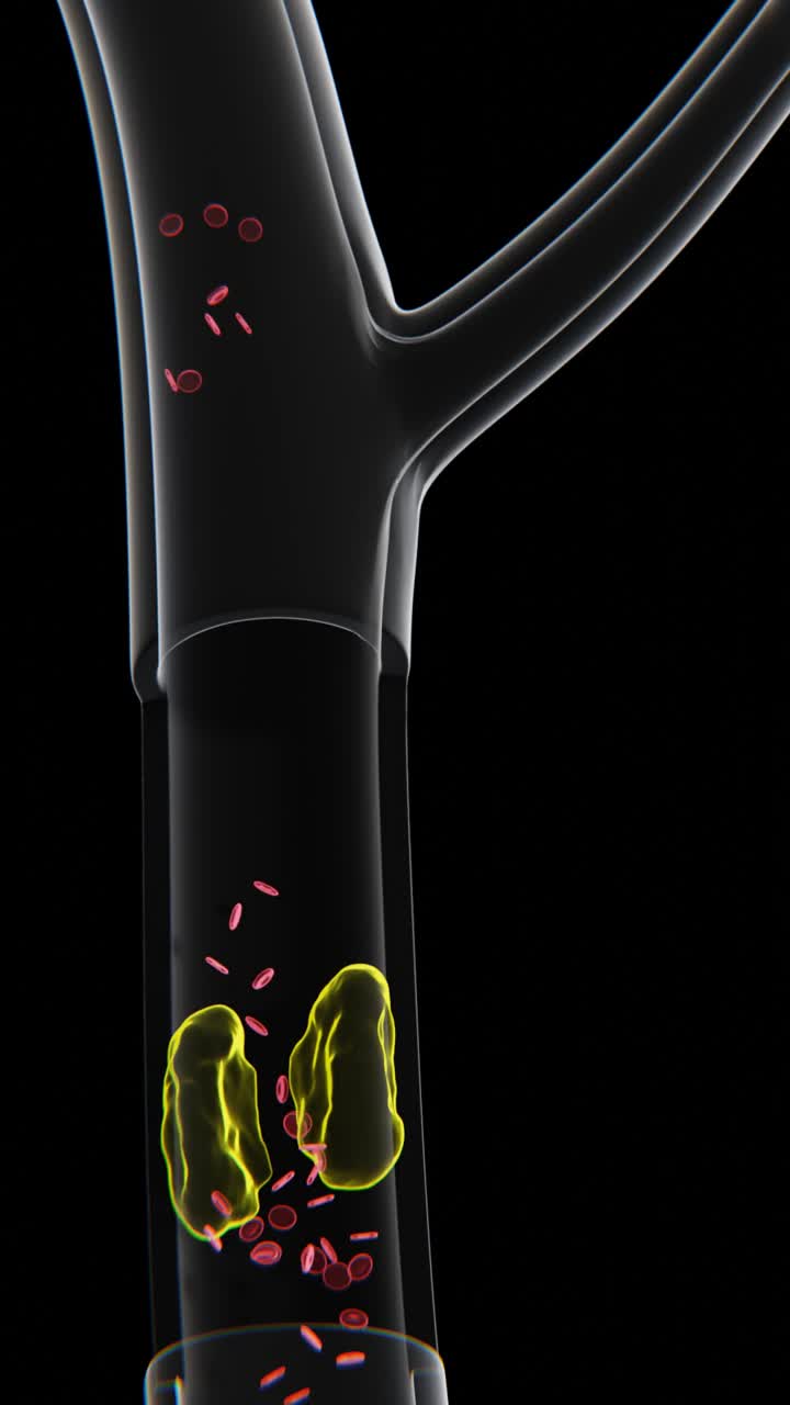 Artery Blockage visualization video in 4K | Vertical Xray video of Artery Blockage