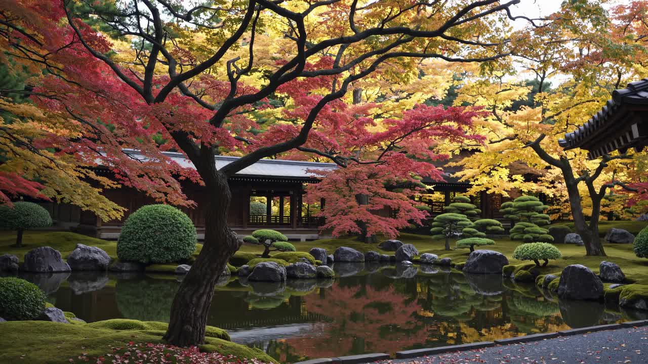 Jardín japonés en otoño