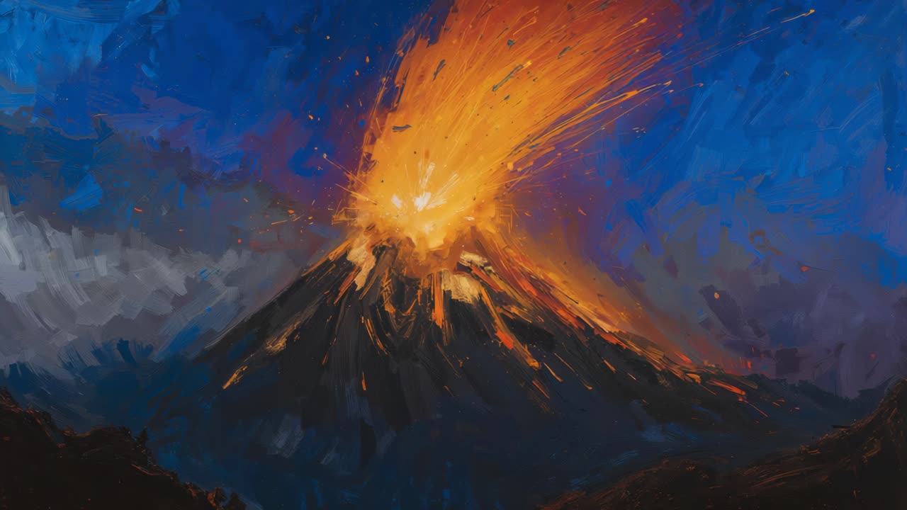 Volcanic Eruption Painting