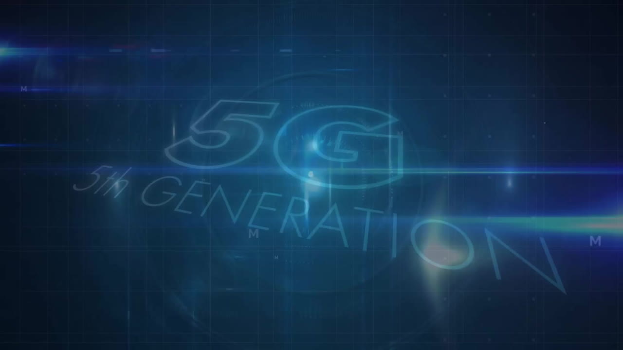 animazione della rete di connessioni su 5g testo di quinta generazione su sfondo nero