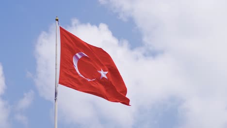 turkish flag waving in the sky.