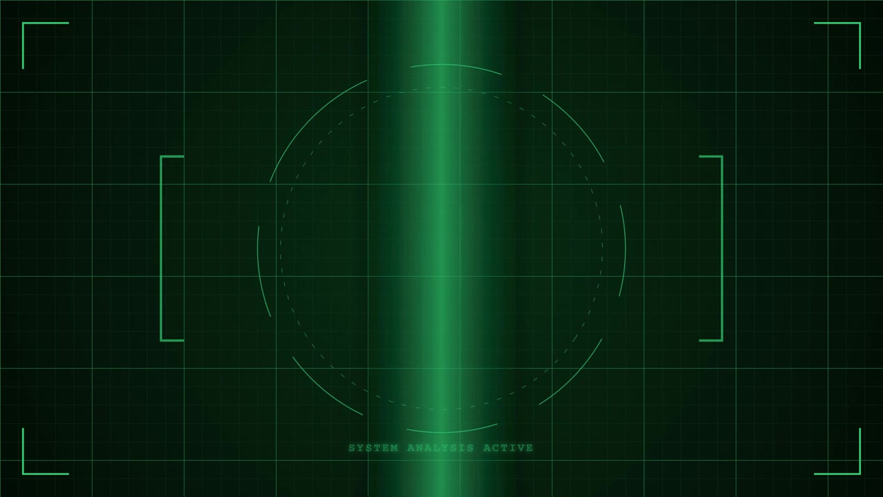 Digital Radar Scanning Interface with Green Grid Overlay