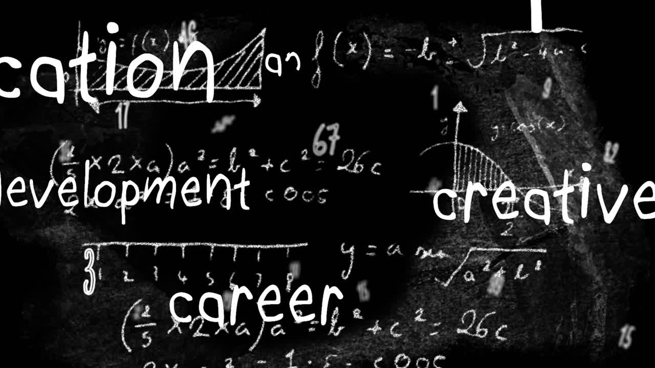 검은 바탕 위의 수학적 데이터 처리의 애니메이션