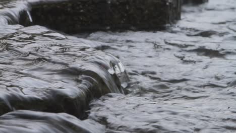 Close-up of clear water cascading over a rocky edge in a natural setting