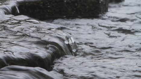 close-up of clear water cascading over a rocky edge in a natural setting