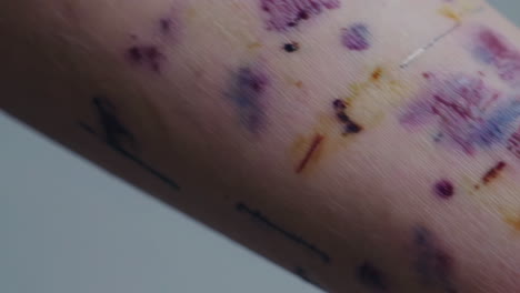 colored stain on skin
