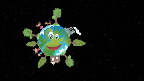 planeta tierra girando alrededor de su eje en el espacio.