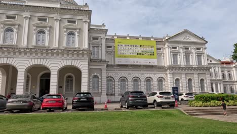 visitors exploring the museum's exterior grounds.