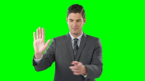businessman using digital screen