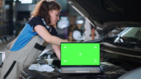 computadora portátil de llave de croma en el taller de reparación