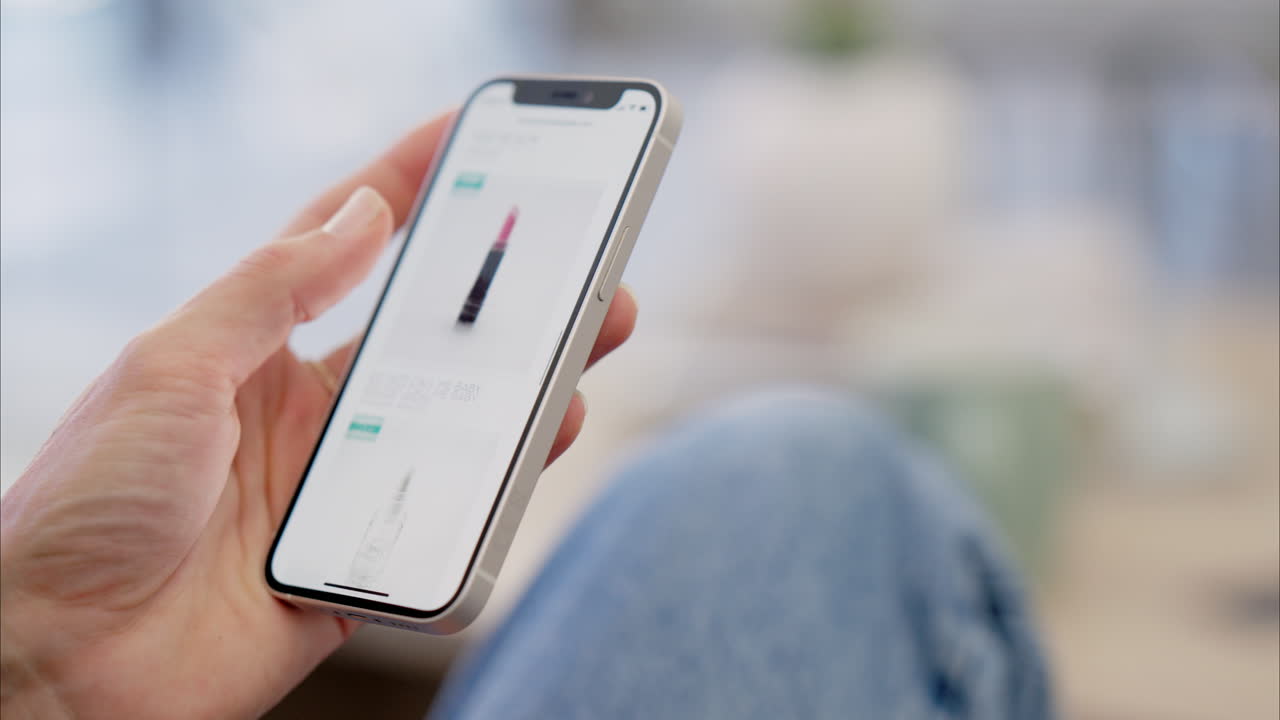 온라인 쇼핑, 웹사이트, 여성의 손