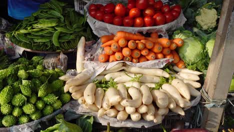 fresh vegetables at a local market