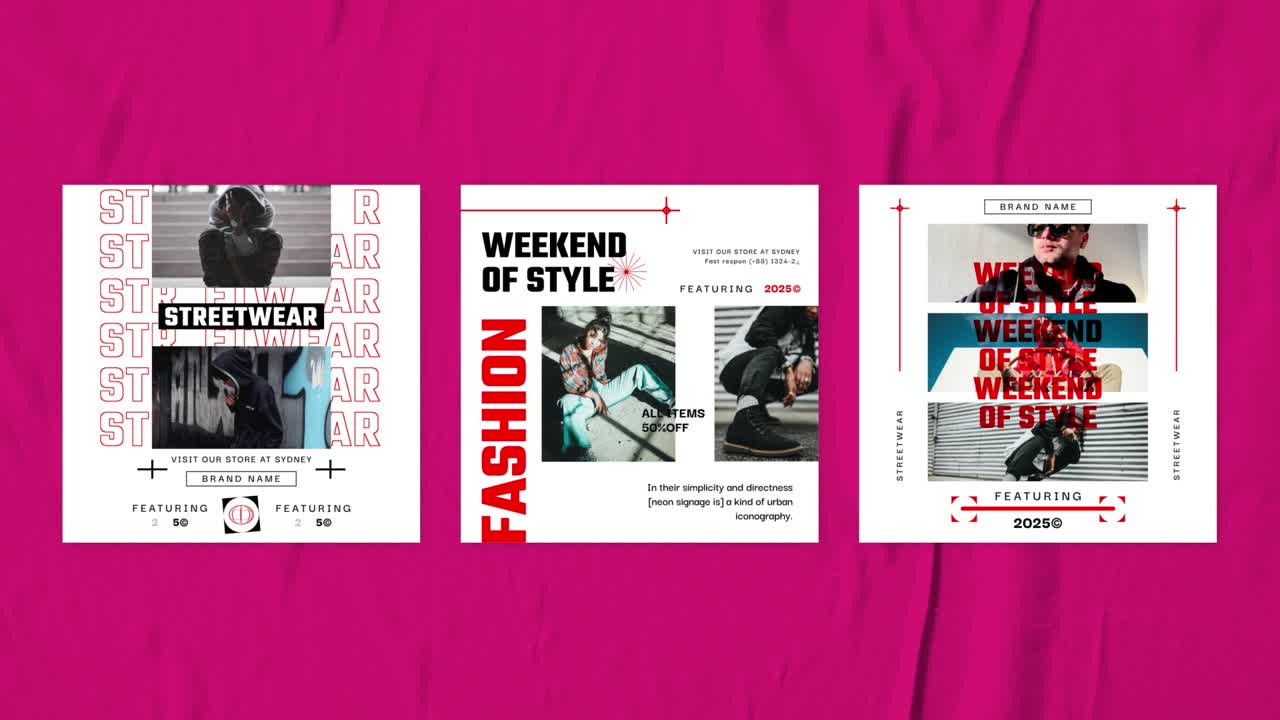 Collezione di pubblicità di moda e stile