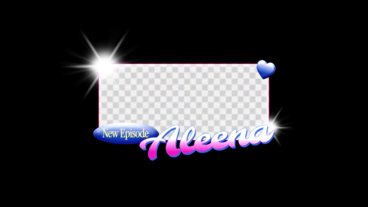 Cornice overlay animata per social media con testo Aleena.