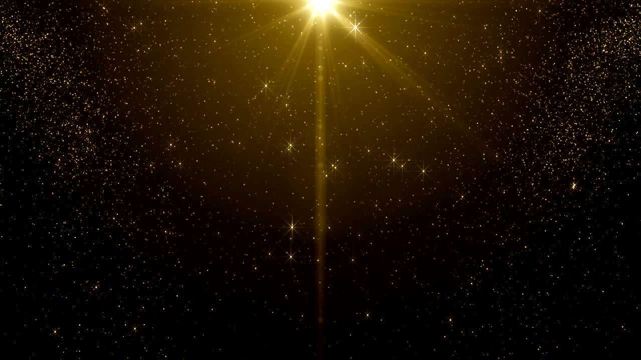 Gouden glitter bokeh, fijne stofdeeltjes, abstracte achtergrond loop