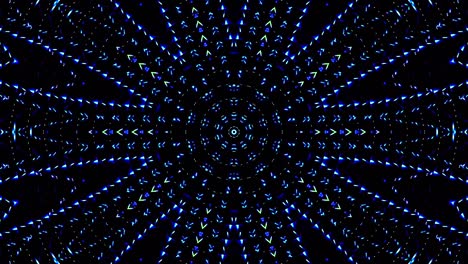 las líneas brillantes brillantes establecen un movimiento de onda azul, colorido, sobre un fondo negro