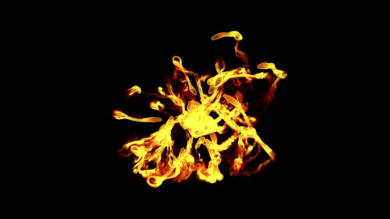 Fire and Explosion Slow Motion with Alpha Channel Transparent Background Sparks Heat Flames
