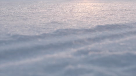 Wind-Blowing-Arctic-Snow-Crystals,-Close-Up