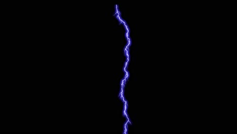 set of beautiful lightning strikes on black background. electrical storm. video of blue realistic thunderbolts in loop animation in 4k 3840x2160.thunderstorm with flashing lightning thunderbolt
