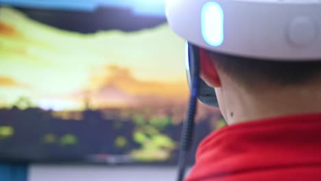 persona que lleva auriculares de vr