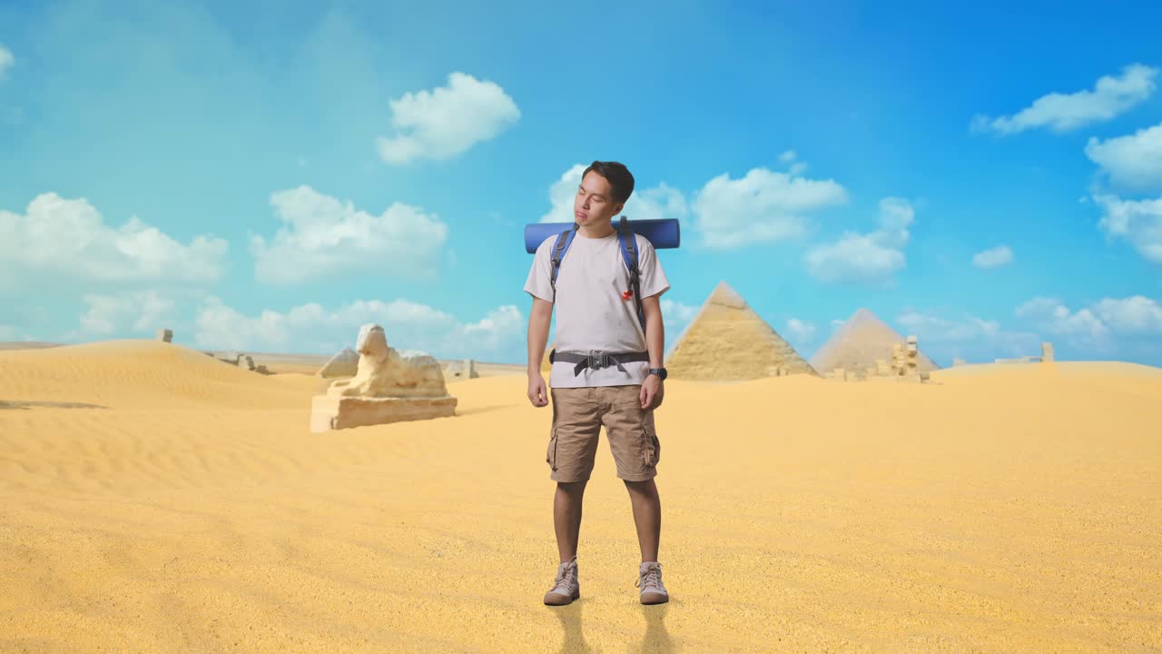 Stressed Tourist in the Desert