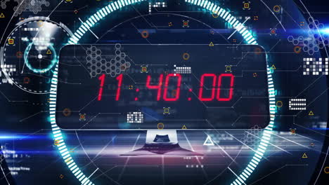 Showing-11:40:00,-digital-clock-with-futuristic-data-processing-animation-in-background