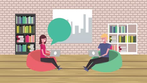people learning cartoon