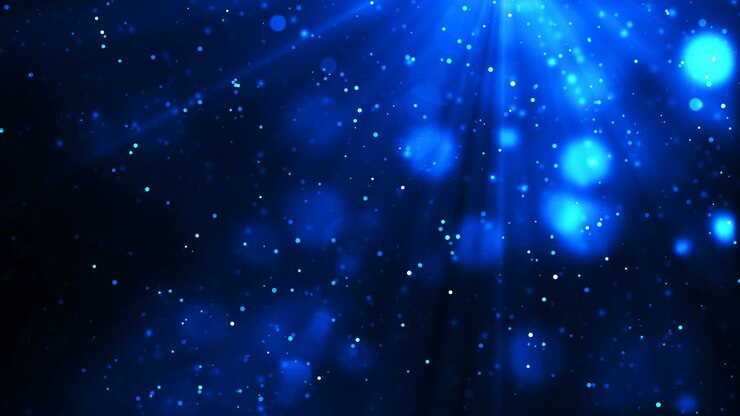 Bokeh blu con raggi di luce. Sfondo animato astratto. Video 4K in loop