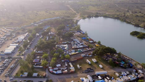 Aerial,-canopy-tents-at-a-local-weekend-fair-in-a-park-in-the-United-States