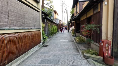 people walking, rickshaw ride in historic alley