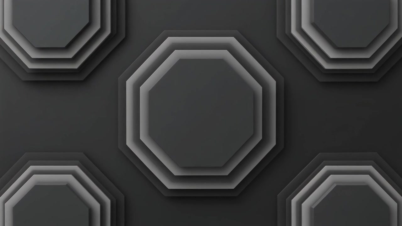 Abstract Animation of Expanding Dark Octagonal Shapes