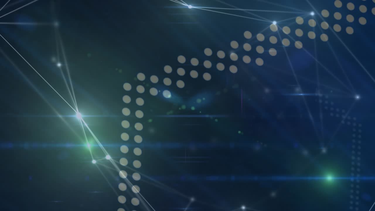 Animation of glowing network of connections against blue background