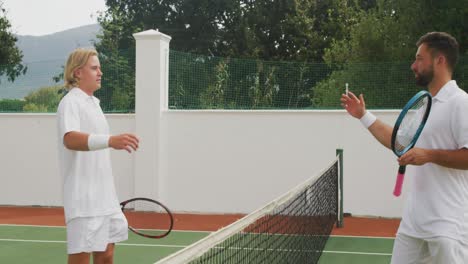 tennis players shaking hands