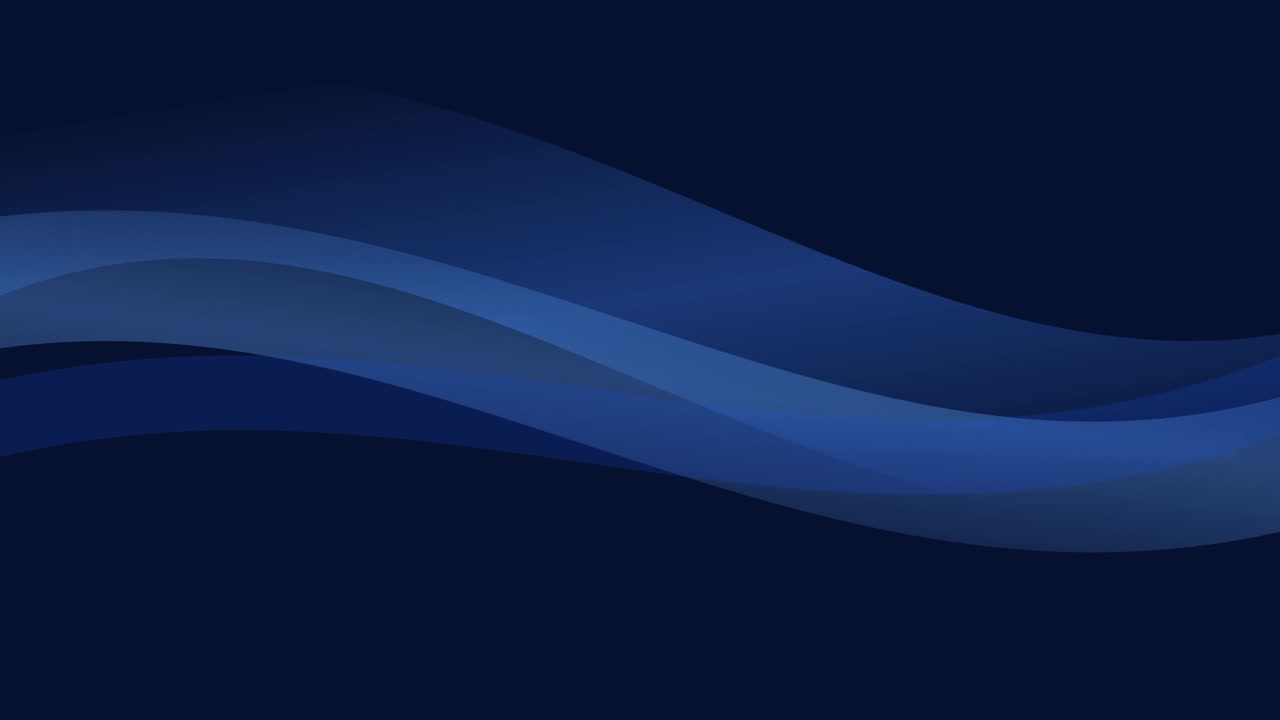 Abstract Blue Wavy Lines Moving on Dark Background