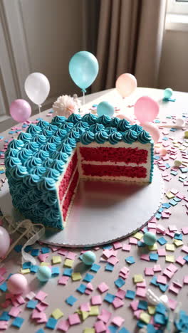 birthday cake with blue frosting