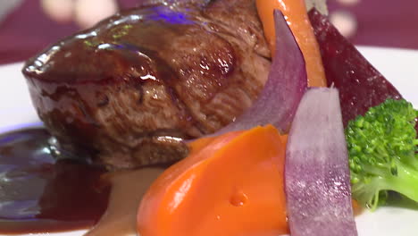 beef steak with roasted vegetables