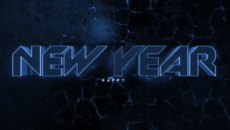 Dark-monochrome-Happy-New-Year-text-on-blue-gradient