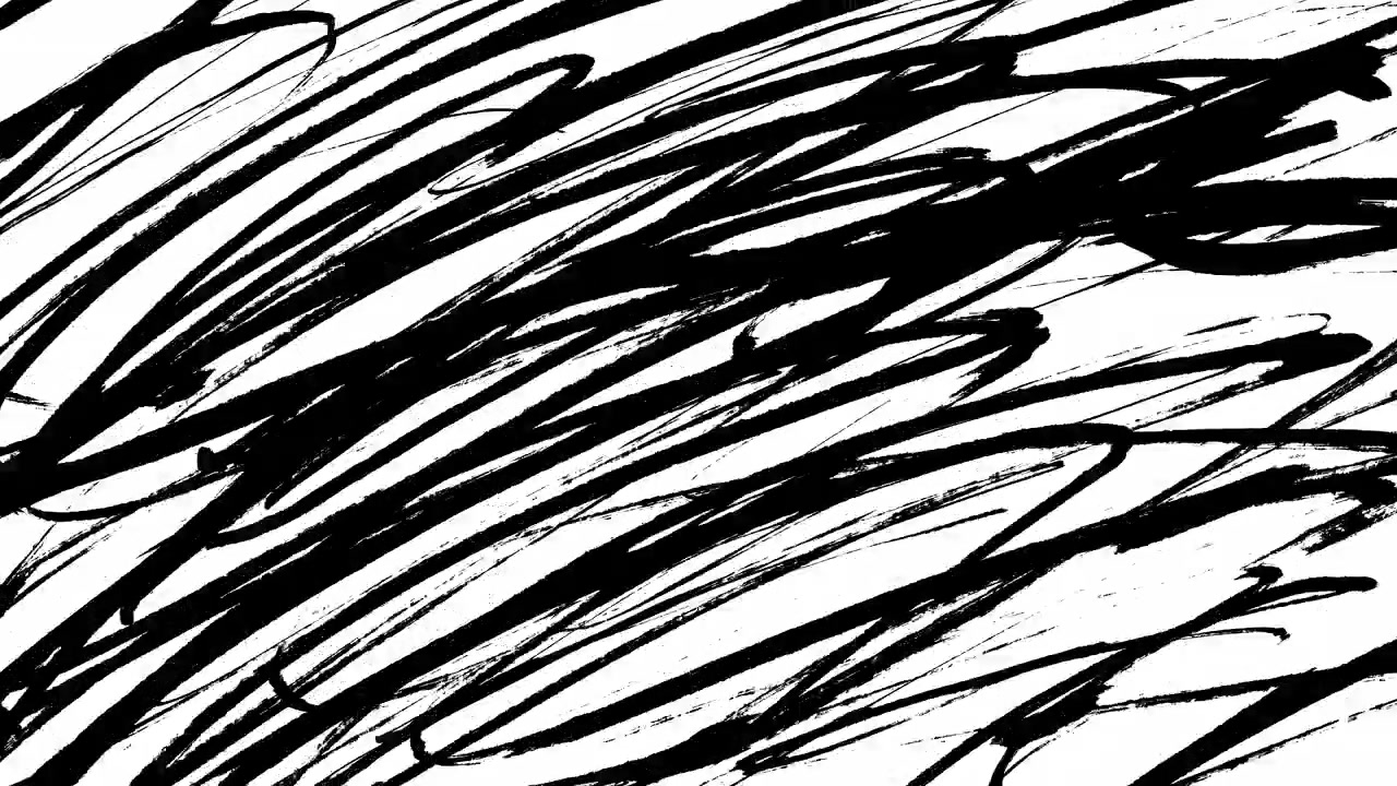 Linee animate nere a scarabocchio su sfondo bianco