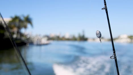 fishing rod on a moving boat