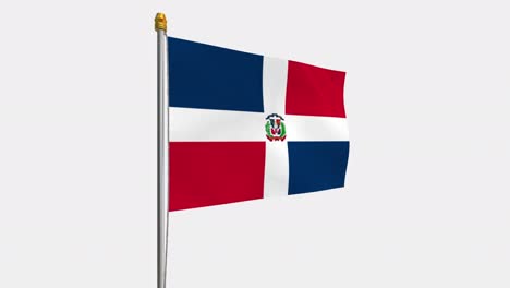 video de bucle de la bandera de la república dominicana revoloteando en el viento, video en cámara lenta de 4k, con canal alfa