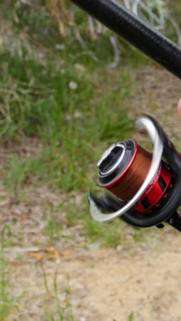 fishing reel in action