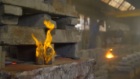 Mold-heating-in-foundry-workshop-4k