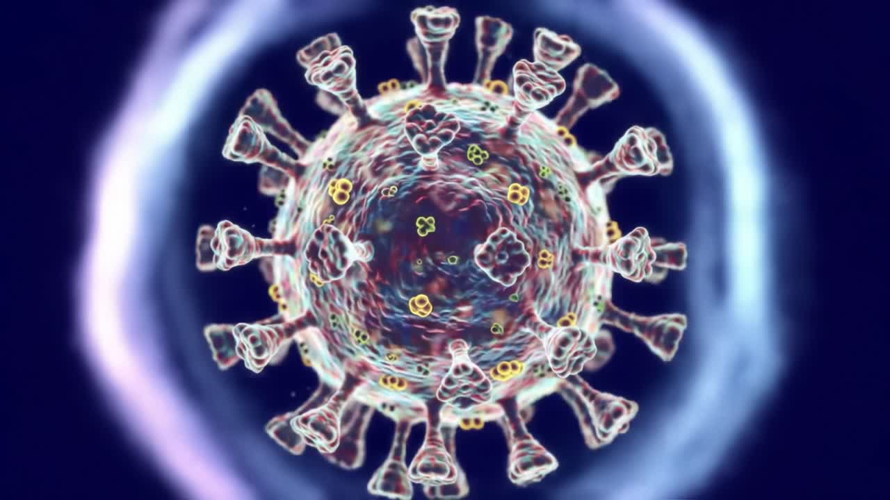 Detailed Visualization of a Virus: An Intricate Look at the Structural Features of a Viral Particle Captured in High-Resolution Imagery