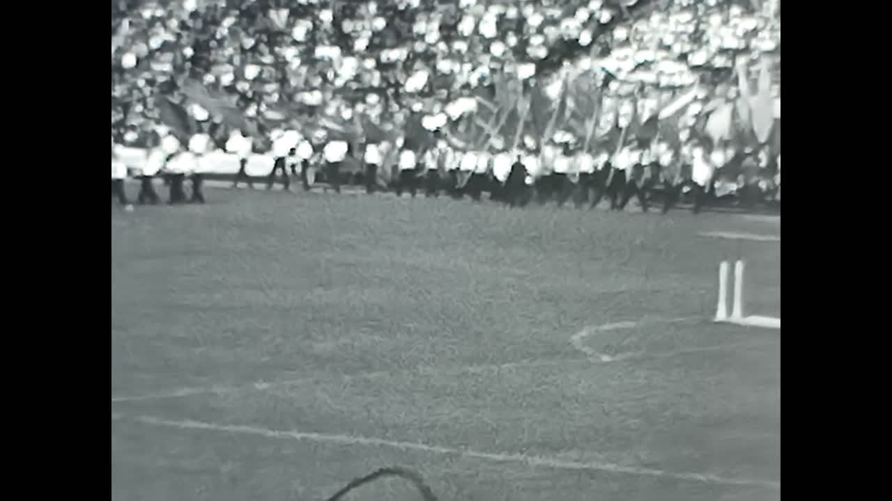 Black and White Video of a Sport Games. CIRCA USSR 1970: Black and White Video of a Sport Games