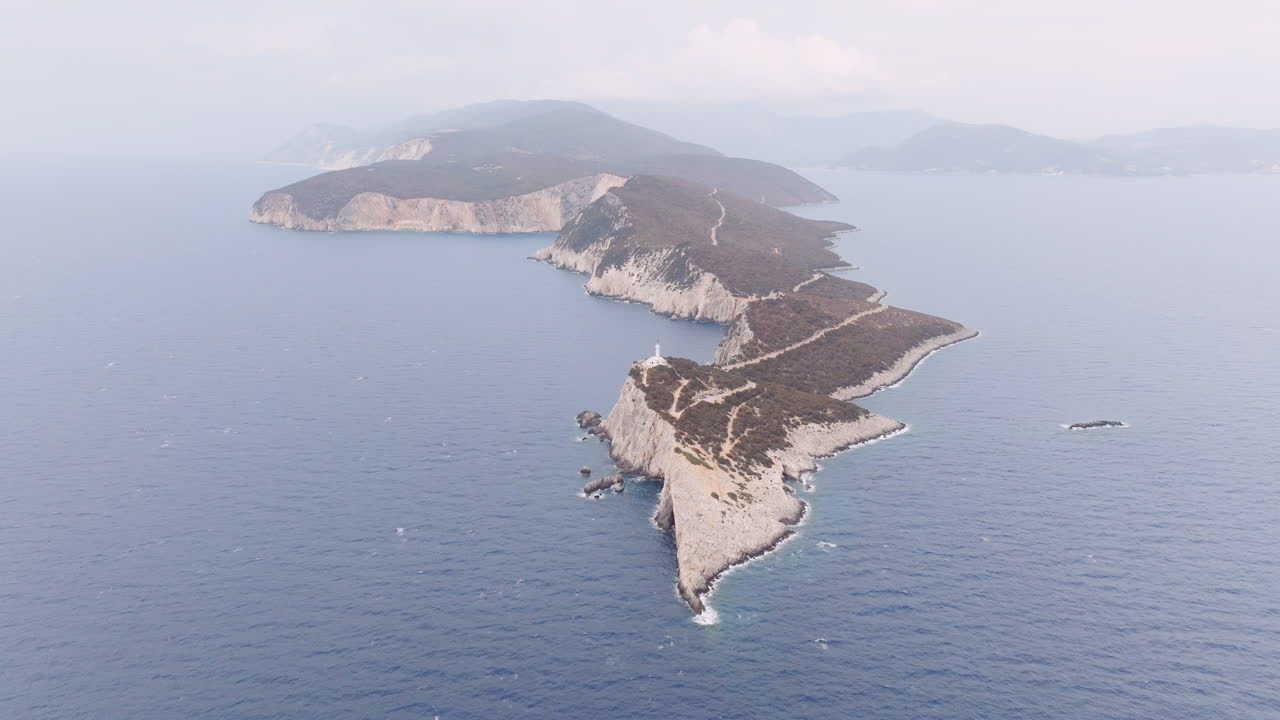 Aerial View of Cape Sounion Lighthouse, Greece