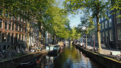 amsterdam canal with houseboats