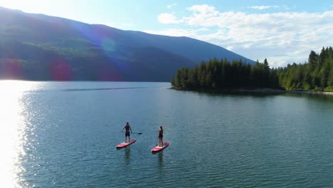 couple rowing a boat in the river 4k