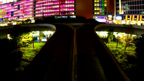 night lapse at shinjuku rotary low angle