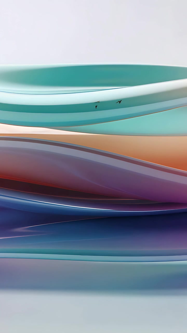 Vertical video: Starting playback ribbons shifting right on canvas with glints and flecks looping